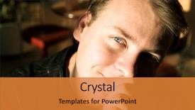  Presentation with blue eyes technology eye scan - Presentation theme featuring eyes sitting in natural afternoon background and a  colored foreground