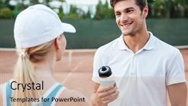  Presentation with lawn tennis a hard court - PPT layouts consisting of eyes to eyes with water background and a coral colored foreground