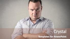  Presentation with pair eyes looking down - Presentation theme consisting of eyes with his arms folded background and a coral colored foreground