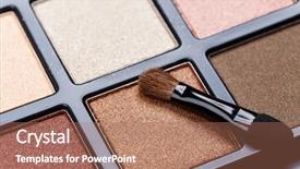  Presentation with colorful eye - Amazing theme having eyeshadow - black palette of colorful eye backdrop and a coral colored foreground