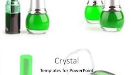  Presentation with lipstick - Colorful PPT layouts enhanced with eyeshadow and nailpolish with lipstick on white backdrop and a white colored foreground