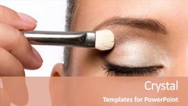 Presentation with makeup - Slides having eyeshadow on eyelid using makeup background and a coral colored foreground