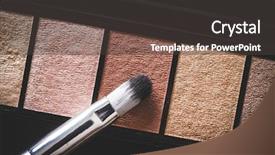  Presentation with powder - Beautiful slides featuring eyeshadow powder and makeup brush backdrop and a dark gray colored foreground
