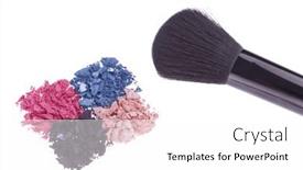  Presentation with brush - Presentation theme consisting of eyeshadows-with-brush-isolated background and a white colored foreground