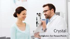  Presentation with health care - Slide set enhanced with eyesight and technology concept - optic background and a white colored foreground