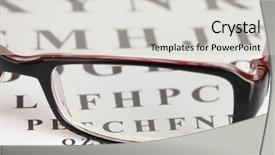  Presentation with eyesight - Presentation design having eyesight test chart with glasses background and a light gray colored foreground