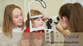  Presentation with eyesight - Theme having eyesight-test-from-child background and a coral colored foreground