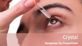  Presentation with eye care - Audience pleasing PPT layouts consisting of eyewash - young man in eye care backdrop and a coral colored foreground