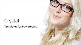  Presentation with glasses - Amazing presentation theme having eyewear glasses female portrait young backdrop and a white colored foreground