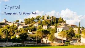  Presentation with france - PPT theme featuring eygalieres-in-southern-provence-france background and a light blue colored foreground