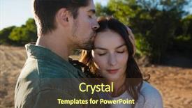  Presentation with eyes - Colorful PPT theme enhanced with eys - young man kissing woman backdrop and a tawny brown colored foreground