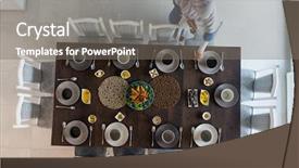  Presentation with dinner - Cool new PPT theme with eyup - dinner table backdrop and a gray colored foreground