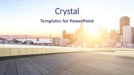  Presentation with oriental pudong skyline lujiazui - Colorful PPT layouts enhanced with f - cityscape and skyline o f backdrop and a sky blue colored foreground