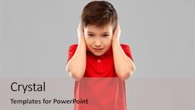  Presentation with red grey - Presentation with f - noise stress and people concept background and a coral colored foreground