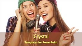  Presentation with hipster girl playing tetris game - Cool new slide set with f - two beauty hipster girls backdrop and a red colored foreground