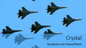 Presentation with russian - Cool new PPT theme with f 16 - russian fighter fly photo backdrop and a light blue colored foreground