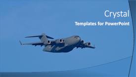  Presentation with fighter jet - Presentation theme with f-16-fighter-jet-flying background and a teal colored foreground