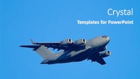  Presentation with fighter jet - Presentation design featuring f-16-fighter-jet-flying background and a teal colored foreground