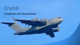  Presentation with fighter jet - Amazing PPT theme having f-16-fighter-jet-flying backdrop and a light blue colored foreground