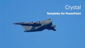  Presentation with fighter jet - Cool new slide deck with f-16-fighter-jet-flying backdrop and a teal colored foreground