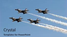  Presentation with fighter jet - Slides featuring f-16 thunderbird jets flying background and a light blue colored foreground