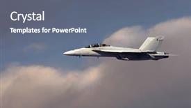  Presentation with fighter jet - Beautiful presentation theme featuring f-18 hornet fighter jet backdrop and a gray colored foreground