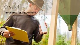  Presentation with pest control - Colorful PPT theme enhanced with f-rster-controls-measuring-beakers backdrop and a coral colored foreground