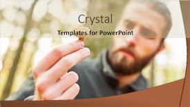  Presentation with fungus - PPT layouts having f rster holds a tree fungus as a forest pest or an edible fungus in his hand background and a soft green colored foreground