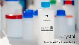  Presentation with packaging - PPT theme with f5i-iodine-pentafluoride-cas-7783 background and a  colored foreground