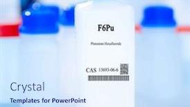  Presentation with packaging - Presentation theme having f6pu-plutonium-hexafluoride-cas-13693 background and a sky blue colored foreground