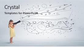  Presentation with doodle - Cool new presentation with fable - cute girl looking in spyglass backdrop and a white colored foreground