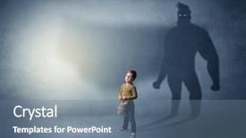  Presentation with hero - Beautiful PPT theme featuring fable - cute kid in a room backdrop and a seafoam green colored foreground