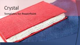  Presentation with fabric - Presentation design consisting of fabric and red cover book background and a coral colored foreground
