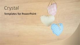  Presentation with colorful fabric - Colorful PPT layouts enhanced with fabric-colorful-hearts-hanging backdrop and a lemonade colored foreground