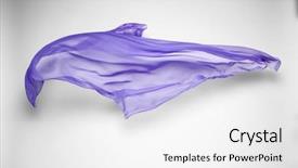  Presentation with abstract wave - Slide deck with fabric flying art object design background and a  colored foreground