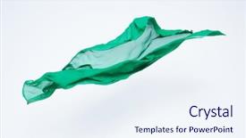  Presentation with elegant abstract of blue green - Colorful PPT theme enhanced with fabric flying studio shot design backdrop and a sky blue colored foreground