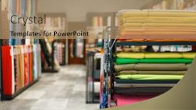  Presentation with nobody - Colorful PPT theme enhanced with fabric-on-shelves-in-textile backdrop and a coral colored foreground