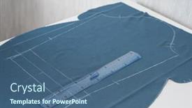  Presentation with fabric - Presentation theme having fabric-on-the-table-homemade background and a ocean colored foreground