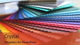  Presentation with fabric - Cool new slides with fabric rainbow color swatch book backdrop and a red colored foreground