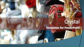  Presentation with fabric - Presentation design having fabric samples background and a tawny brown colored foreground