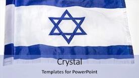  Presentation with israel flag - Beautiful presentation theme featuring fabric texture of the flag backdrop and a teal colored foreground