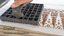  Presentation with indonesian culture - Slide deck consisting of fabric to make batik background and a coral colored foreground