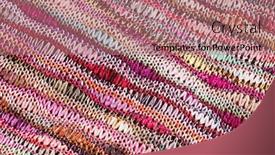  Presentation with colorful fabric - Presentation design enhanced with fabric with colorful pattern background and a coral colored foreground