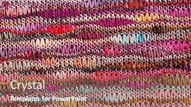  Presentation with colorful fabric - Presentation design with fabric with colorful pattern background and a violet colored foreground