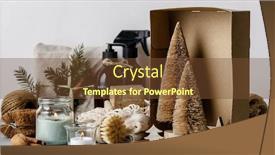  Presentation with gifts - Presentation design with fabric-wrapped-gifts-zero-waste background and a tawny brown colored foreground