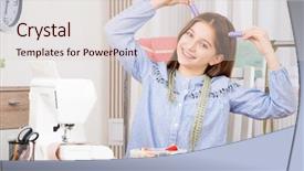  Presentation with young children playing multicultural - Amazing presentation theme having seamstress playing with colorful coil backdrop and a lemonade colored foreground