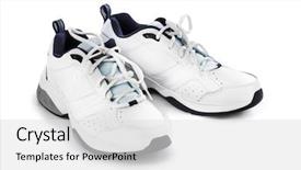  Presentation with sneakers - Theme with snickers - sport sneakers isolated on white background and a light gray colored foreground