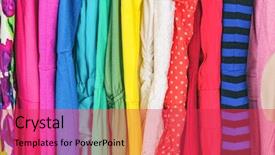  Presentation with closet - Slides featuring fabrics and patterns wool polyester background and a red colored foreground