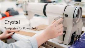  Presentation with fabrics - Presentation theme featuring fabrics on a sewing machine background and a lemonade colored foreground