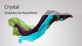  Presentation with fabric - Audience pleasing slide deck consisting of fabrics textiles - abstract pieces of fabric floating backdrop and a light gray colored foreground
